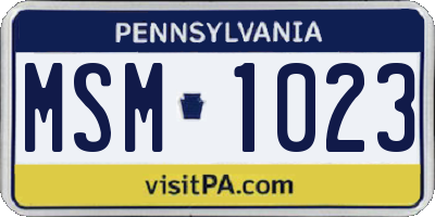 PA license plate MSM1023