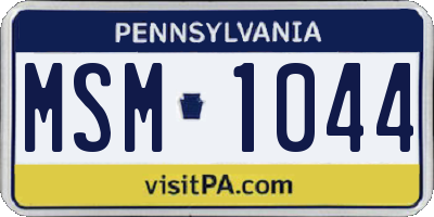 PA license plate MSM1044