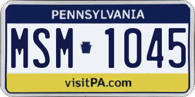 PA license plate MSM1045