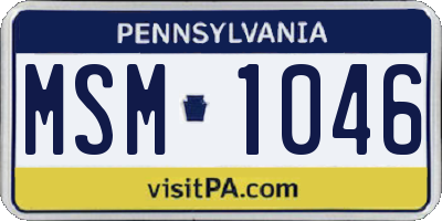 PA license plate MSM1046
