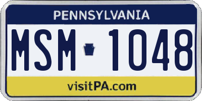 PA license plate MSM1048
