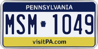 PA license plate MSM1049