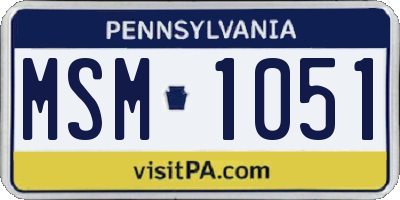 PA license plate MSM1051