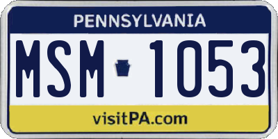 PA license plate MSM1053