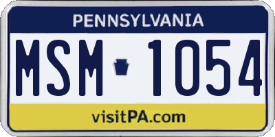 PA license plate MSM1054