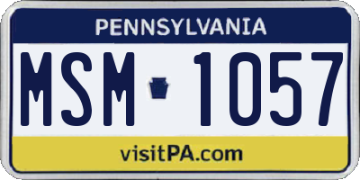 PA license plate MSM1057