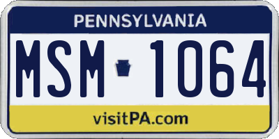 PA license plate MSM1064