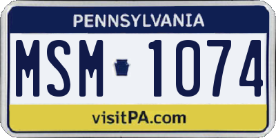 PA license plate MSM1074