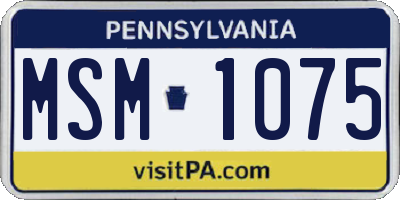 PA license plate MSM1075