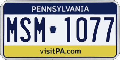 PA license plate MSM1077