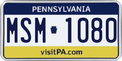 PA license plate MSM1080