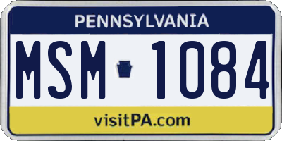 PA license plate MSM1084