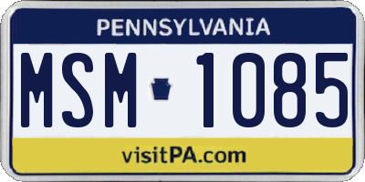 PA license plate MSM1085