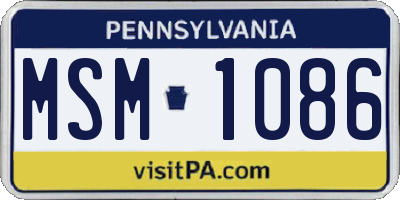 PA license plate MSM1086