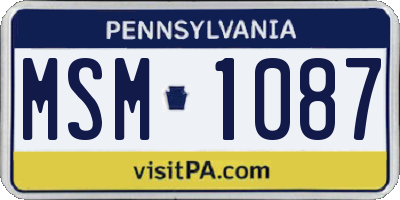 PA license plate MSM1087