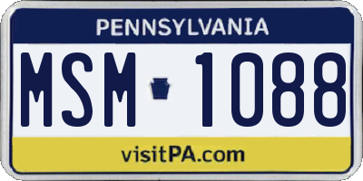 PA license plate MSM1088