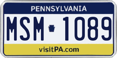 PA license plate MSM1089