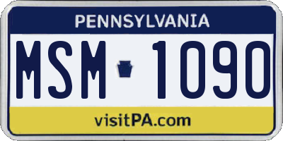 PA license plate MSM1090