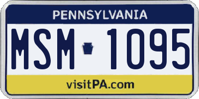 PA license plate MSM1095