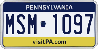 PA license plate MSM1097