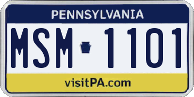 PA license plate MSM1101