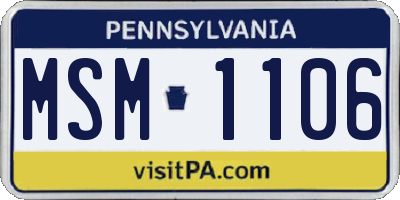 PA license plate MSM1106