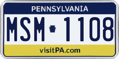 PA license plate MSM1108