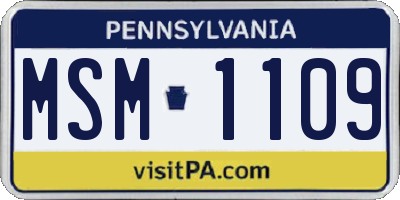 PA license plate MSM1109