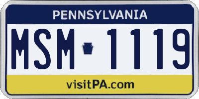 PA license plate MSM1119