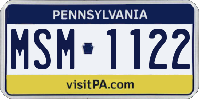 PA license plate MSM1122