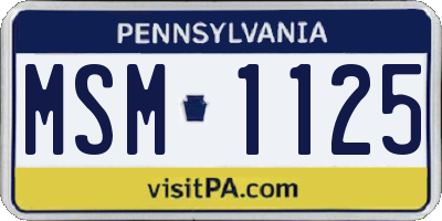 PA license plate MSM1125