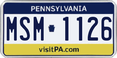 PA license plate MSM1126