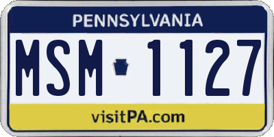 PA license plate MSM1127