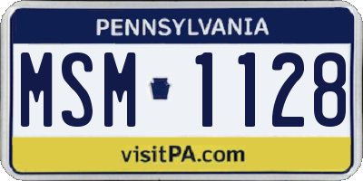 PA license plate MSM1128