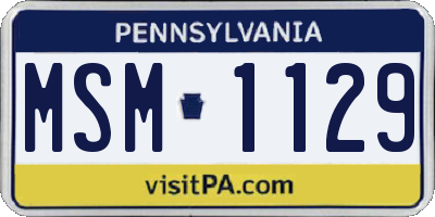 PA license plate MSM1129