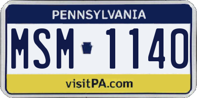 PA license plate MSM1140