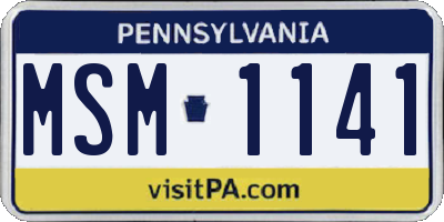 PA license plate MSM1141
