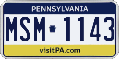PA license plate MSM1143