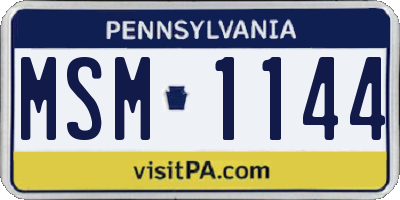 PA license plate MSM1144