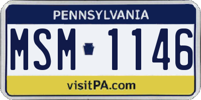 PA license plate MSM1146
