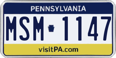 PA license plate MSM1147