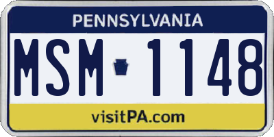 PA license plate MSM1148