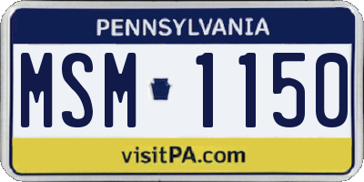 PA license plate MSM1150