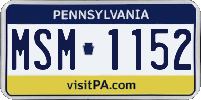PA license plate MSM1152