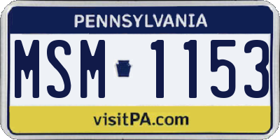 PA license plate MSM1153