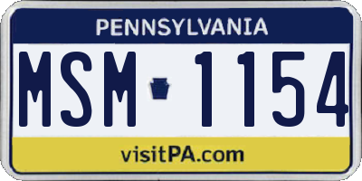 PA license plate MSM1154