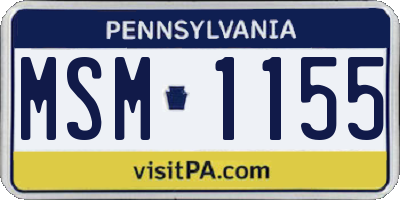 PA license plate MSM1155