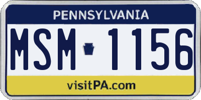 PA license plate MSM1156