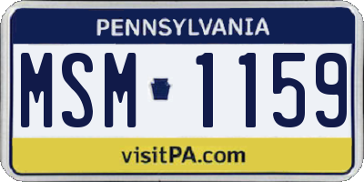PA license plate MSM1159