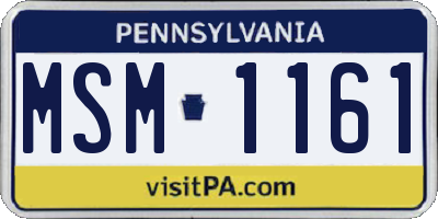 PA license plate MSM1161